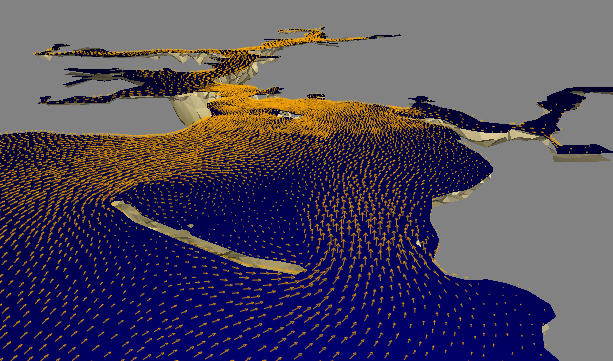 Example tidal current data around the Plymouth race area