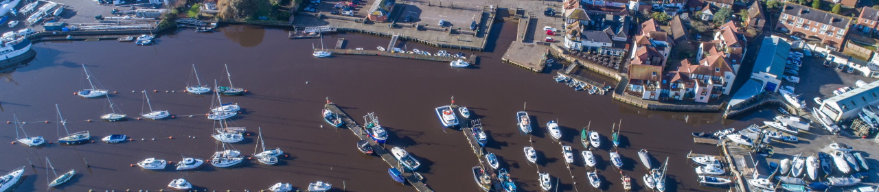An aerial photo of Lymington Harbour