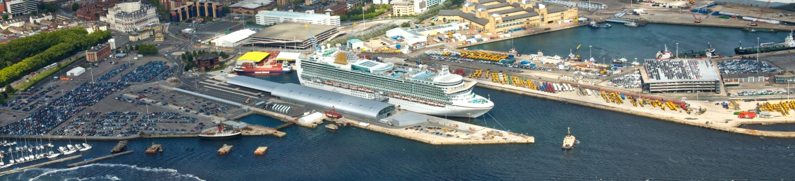Port of Southampton aerial cruise ship