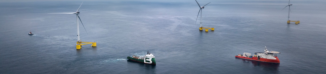 A vessel approaching an offshore wind turbine
