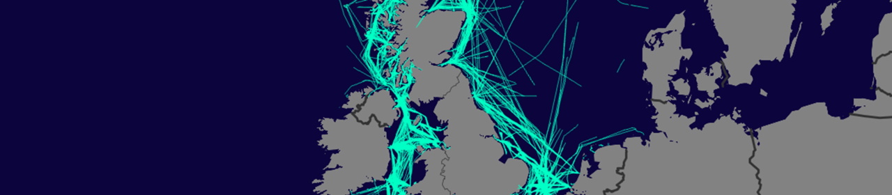 An AIS map of passenger vessel journeys across the UK
