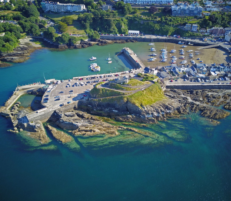 An aerial photo of Ilfracombe Harbour