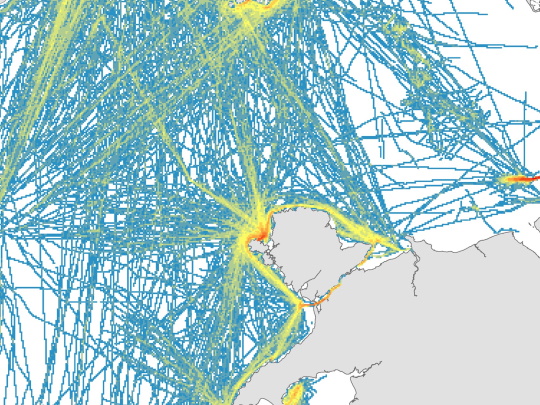 recreational boating intensity in Anglesey